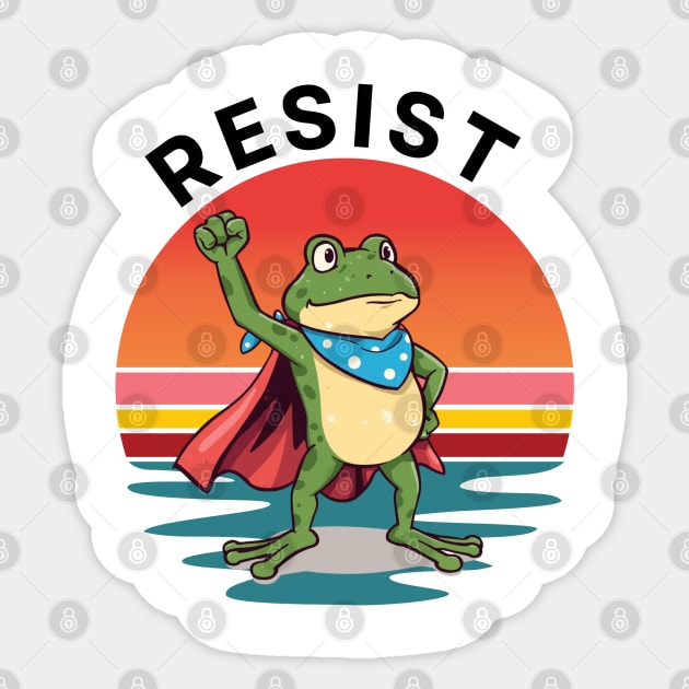 Resist-Frog Sticker by Creatifly Graphic Tees